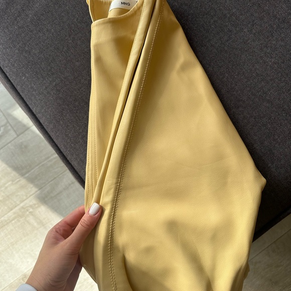 Mango Faux Leather Belted Shirt Jacket Camel Beige Size S - Picture 9 of 11